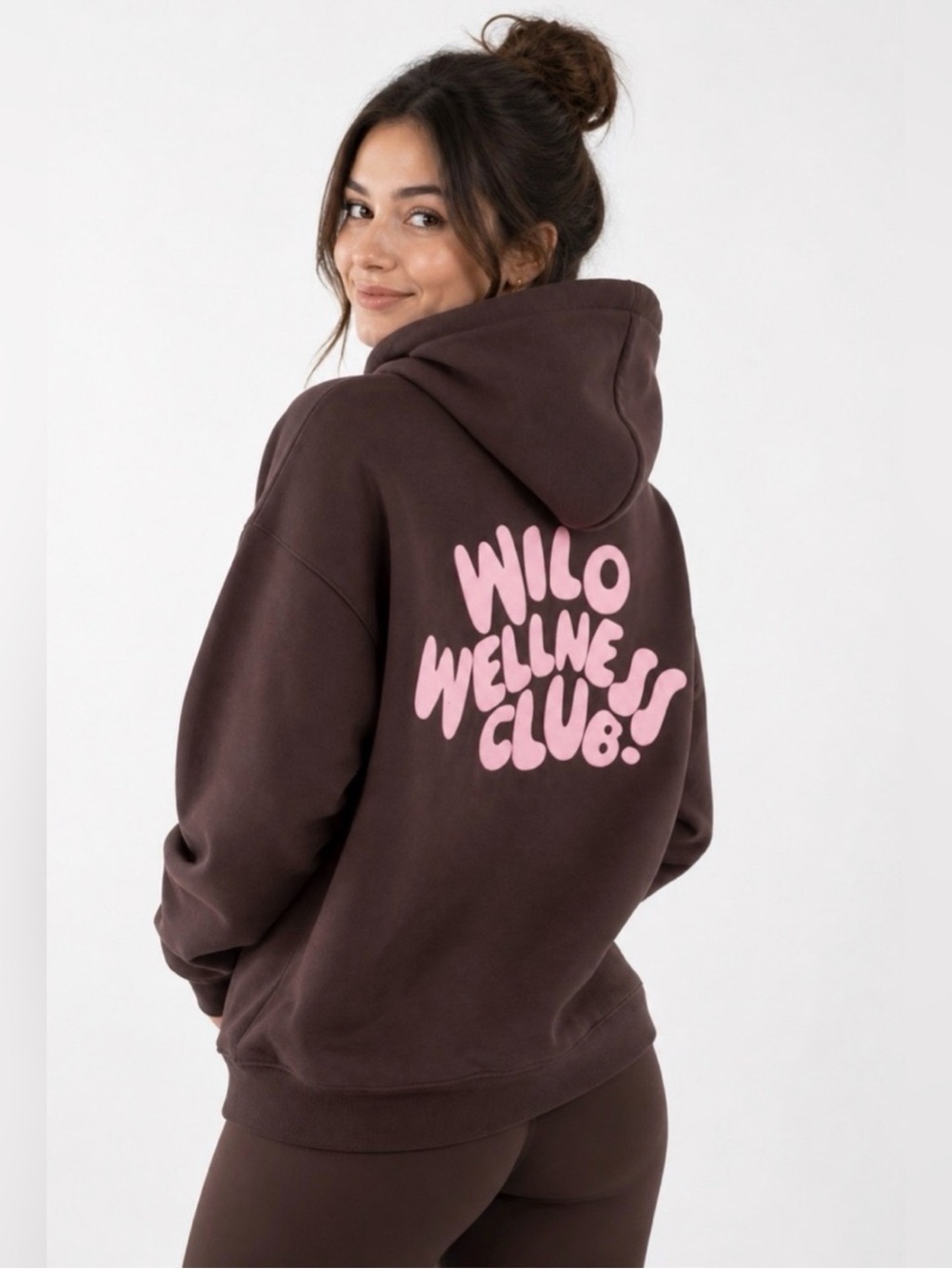 Wilo The Label Brown Hoodie & Ribbed Leggings Medium Relaxed Fit Lounge Set NWT